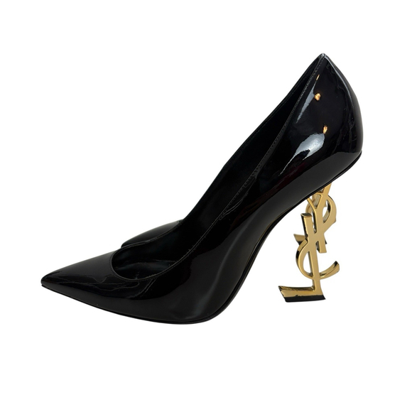 Saint Laurent Opyum YSL Heel Black Patent Pumps 37 US 7 - Picture 7 of 15